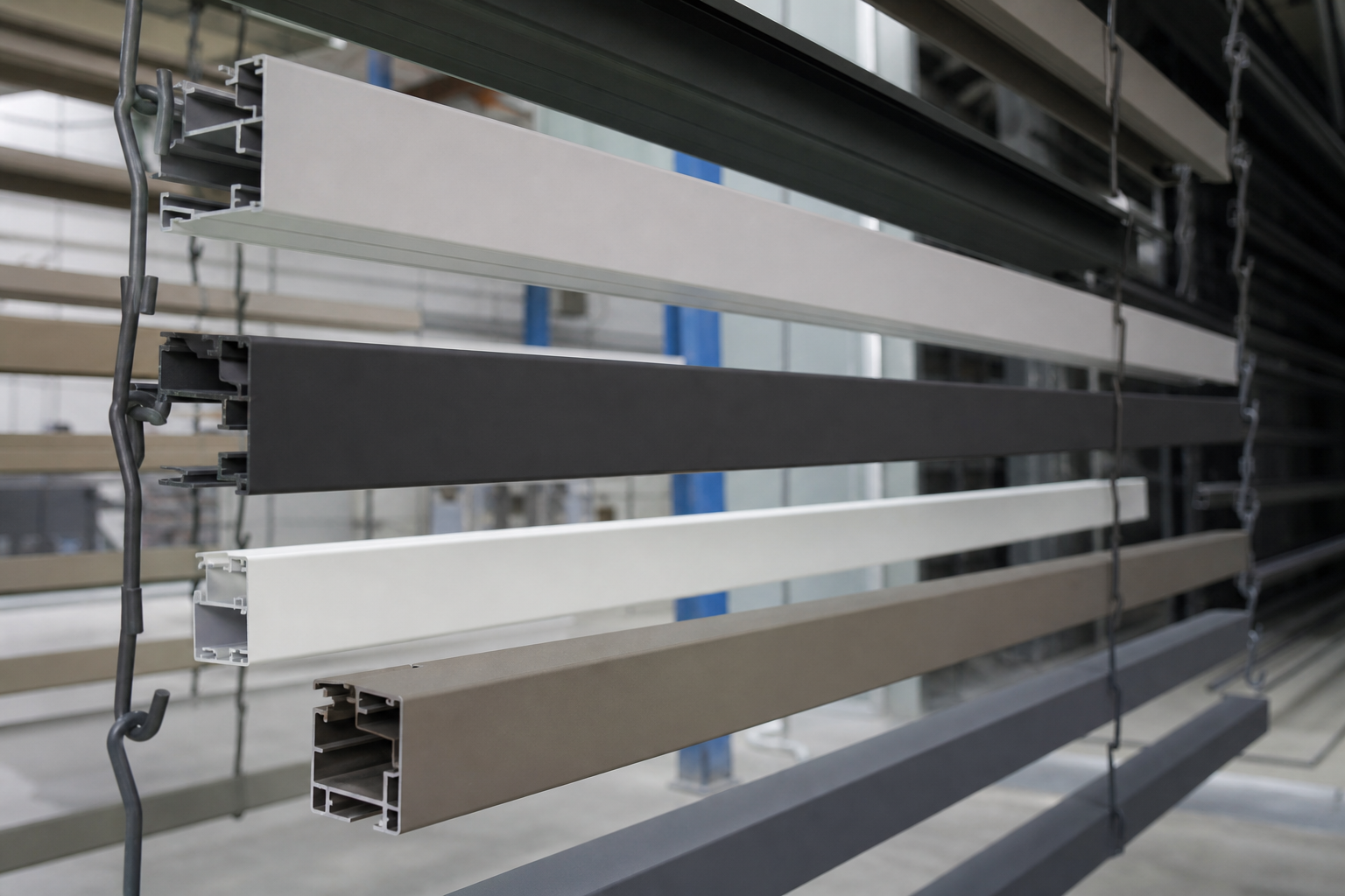 Powder coated aluminium profiles