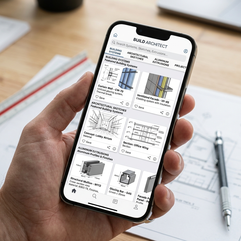 TS Aluminium product catalogue on mobile